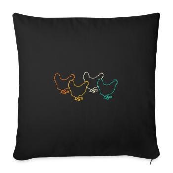 Poules Poule - Housse de coussin décorative 45 x 45 cm - noir - Devant