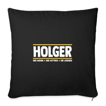 Holger - Housse de coussin décorative 45 x 45 cm - noir - Devant