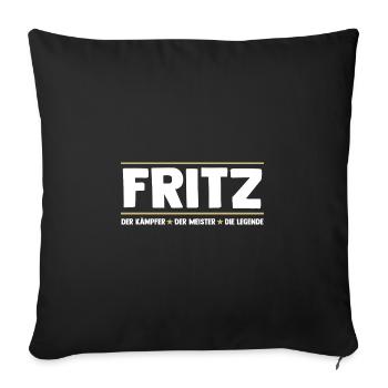Fritz - Housse de coussin décorative 45 x 45 cm - noir - Devant