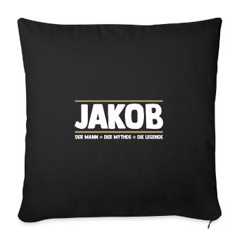 Jakob - Sofakissenbezug 45 x 45 cm - Schwarz - Vorne