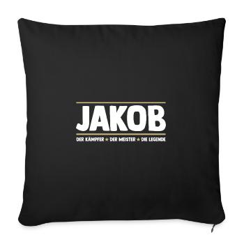 Jakob - Sofakissenbezug 45 x 45 cm - Schwarz - Vorne