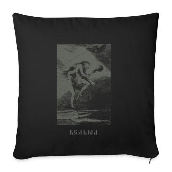 Baba Yaga, sorcière russe occulte - Horreur slave - Housse de coussin décorative 45 x 45 cm - noir - Devant