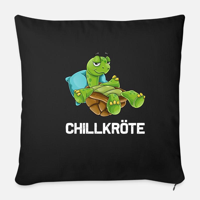 Chillkröte Schildkröte Chillen Turtle Geschenk - Sofakissenbezug 45 x 45 cm - Schwarz