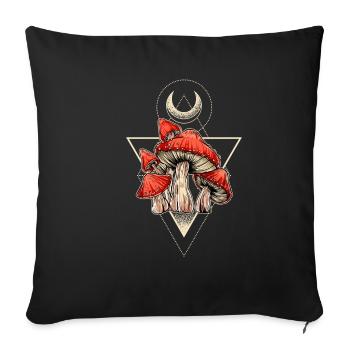Champignons Cueillette chasseur de champignons Cueilleur de champignons - Housse de coussin décorative 45 x 45 cm - noir - Devant