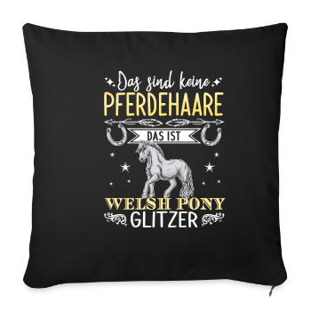 Ce ne sont pas des poils de cheval, c’est Welsh Pony Glit - Housse de coussin décorative 45 x 45 cm - noir - Devant
