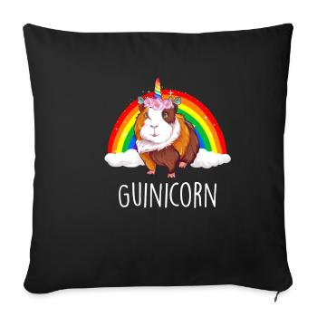 Cobaye Licorne Guinée Pig Guinicorn - Housse de coussin décorative 45 x 45 cm - noir - Devant