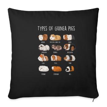 Guinea Pig Species Types Of Guinea Pigs - Sofa pillowcase 17,3'' x 17,3'' (45 x 45 cm) - black - Front