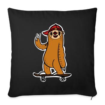 Paresse de planche à roulettes - Housse de coussin décorative 45 x 45 cm - noir - Devant