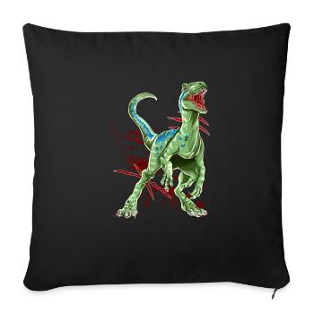 Velociraptor Raptor Dinosaures Origine primitive Din - Housse de coussin décorative 45 x 45 cm - noir - Devant