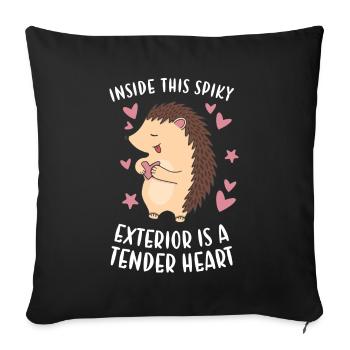 Inside This Spiky Exterior Is A Tender Heart - Sofa pillowcase 17,3'' x 17,3'' (45 x 45 cm) - black - Front