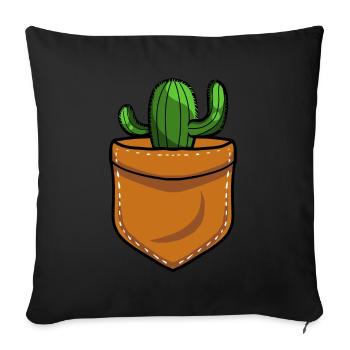 Cactus arbuste Cactus piquant jardinier de jardin - Housse de coussin décorative 45 x 45 cm - noir - Devant
