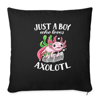 Just A Girl Who Loves Axolotls Jungen Süßes Axolot - Sofakissenbezug 45 x 45 cm - Schwarz - Vorne