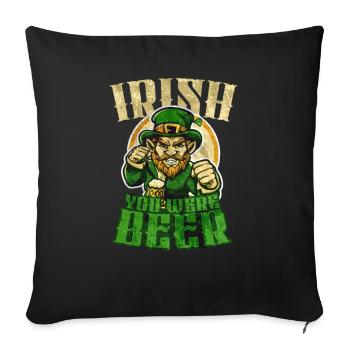 Irlandais vous étiez bière - conception de lutin drôle - Housse de coussin décorative 45 x 45 cm - noir - Devant
