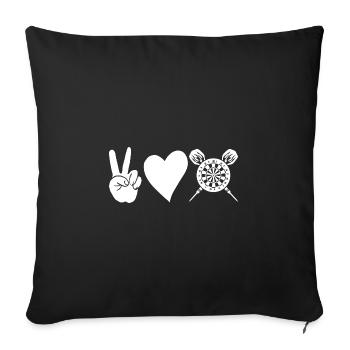 Joueur de fléchettes Fléchettes - Housse de coussin décorative 45 x 45 cm - noir - Devant