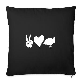 Poules Coq Pintade - Housse de coussin décorative 45 x 45 cm - noir - Devant