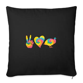 Poules Coq Pintade - Housse de coussin décorative 45 x 45 cm - noir - Devant