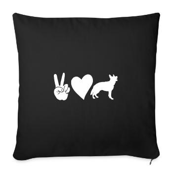 Dog German Shepherd - Sofa pillowcase 17,3'' x 17,3'' (45 x 45 cm) - black - Front