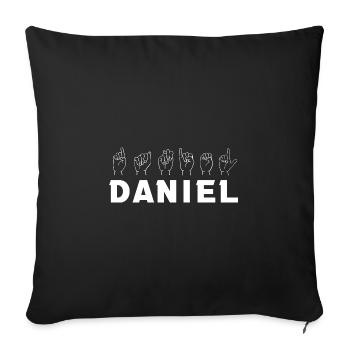 Sign Language Daniel - Sofa pillowcase 17,3'' x 17,3'' (45 x 45 cm) - black - Front