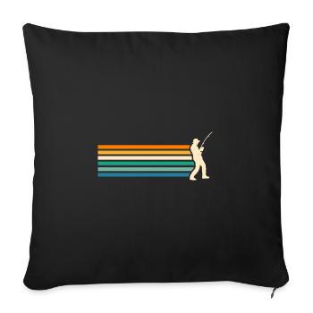 Angler Fishing - Sofa pillowcase 17,3'' x 17,3'' (45 x 45 cm) - black - Front