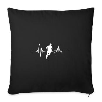 Joueurs de hockey sur gazon Heartbeat Hockey sur gazon - Housse de coussin décorative 45 x 45 cm - noir - Devant
