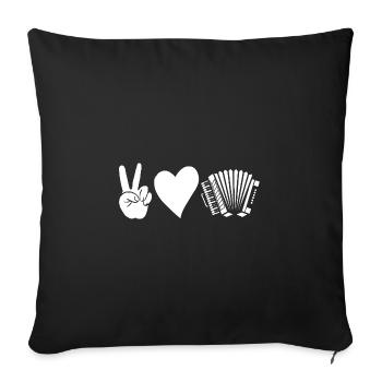 Accordion Player Accordion - Sofa pillowcase 17,3'' x 17,3'' (45 x 45 cm) - black - Front