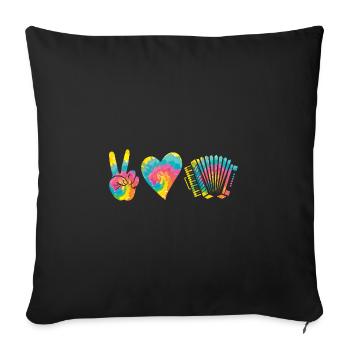 Accordion Player Accordion - Sofa pillowcase 17,3'' x 17,3'' (45 x 45 cm) - black - Front