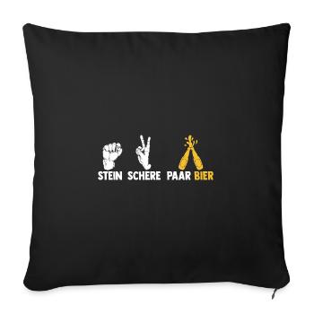 Pierre Ciseaux Couple Bière - Housse de coussin décorative 45 x 45 cm - noir - Devant