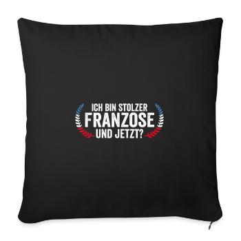 French French France - Sofa pillowcase 17,3'' x 17,3'' (45 x 45 cm) - black - Front