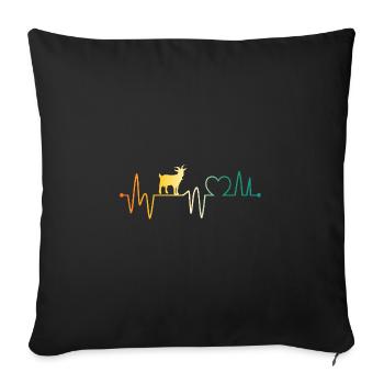 Battement de cœur Chèvres - Housse de coussin décorative 45 x 45 cm - noir - Devant