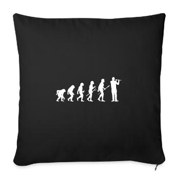 Flautist Evolution Flute - Sofa pillowcase 17,3'' x 17,3'' (45 x 45 cm) - black - Front