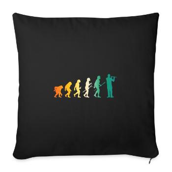 Flautist Evolution Flute - Sofa pillowcase 17,3'' x 17,3'' (45 x 45 cm) - black - Front