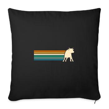 Buffalo Cattle Oxen - Sofa pillowcase 17,3'' x 17,3'' (45 x 45 cm) - black - Front