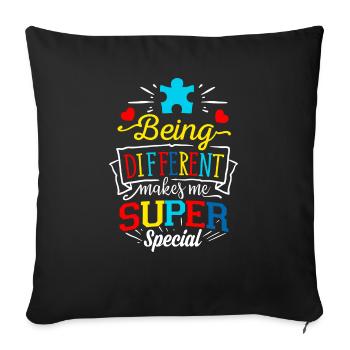 Autismus Autist ADHS Autism Asperger Geschenk - Sofakissenbezug 45 x 45 cm - Schwarz - Vorne