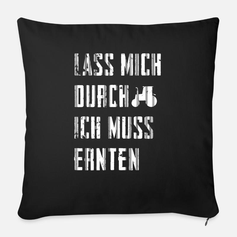 Lass mich durch | Traktor Landwirtschaft Geschenk - Sofakissenbezug 45 x 45 cm - Schwarz
