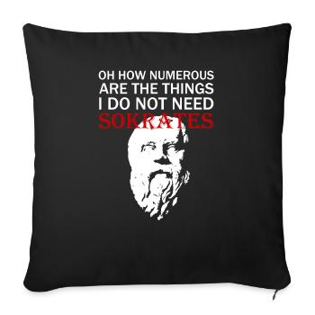 Proverbe Sagesse Philosophie Minimalisme - Housse de coussin décorative 45 x 45 cm - noir - Devant