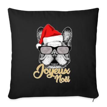 joyeux noël fêter noel - Housse de coussin décorative 45 x 45 cm - noir - Devant