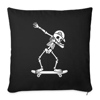 Skateboarder Dabbing Skeleton Boys Skateboard - Sofa pillowcase 17,3'' x 17,3'' (45 x 45 cm) - black - Front
