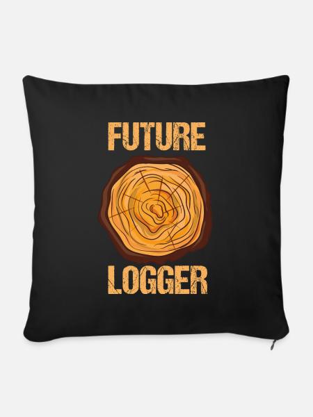 Future Logger Waldarbeiter Design - Sofakissenbezug 45 x 45 cm - Schwarz
