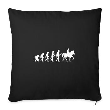 Monter des chevaux Evolution - Housse de coussin décorative 45 x 45 cm - noir - Devant