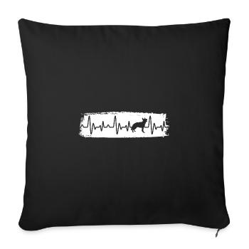 Dog German Shepherd - Sofa pillowcase 17,3'' x 17,3'' (45 x 45 cm) - black - Front