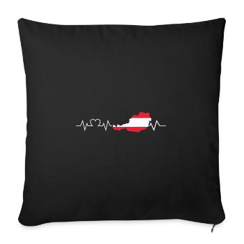 Austrian Heartbeat Austria - Sofa pillowcase 17,3'' x 17,3'' (45 x 45 cm) - black - Front