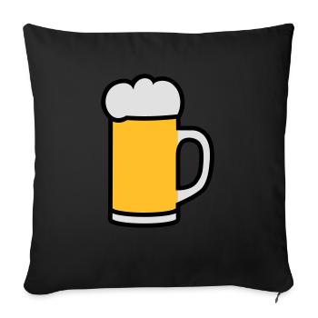 Chopes à bière, 3 couleur - Housse de coussin décorative 45 x 45 cm - noir - Devant