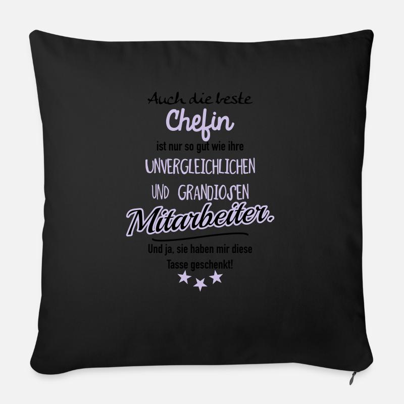 Beste Chefin Tasse - Sofakissenbezug 45 x 45 cm - Schwarz