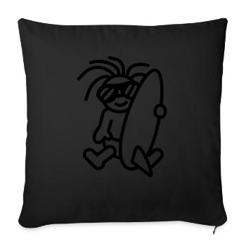 baby__surfer_1c - Sofa pillowcase 17,3'' x 17,3'' (45 x 45 cm) - black - Front