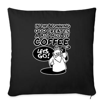 Coffeegod - Sofakissenbezug 45 x 45 cm - Schwarz - Vorne
