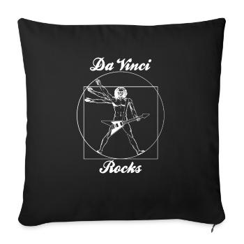 rock n roll leonard de vinci - Sofa pillowcase 17,3'' x 17,3'' (45 x 45 cm) - black - Front