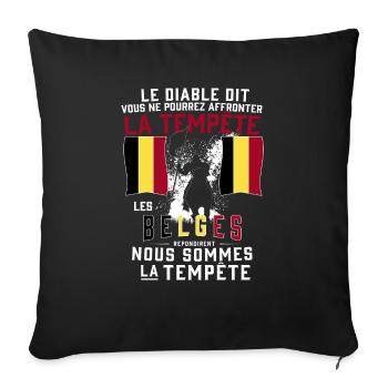 Tempête Belges - Housse de coussin décorative 45 x 45 cm - noir - Devant