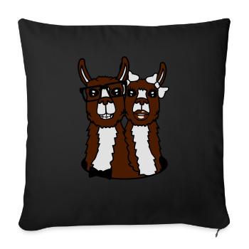 hole faces head love in love couple couples f - Sofa pillowcase 17,3'' x 17,3'' (45 x 45 cm) - black - Front