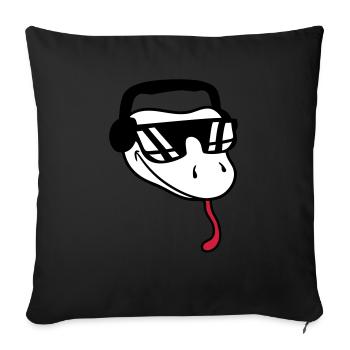 visage cool dj musique fête célébrer lunettes de soleil ko - Housse de coussin décorative 45 x 45 cm - noir - Devant