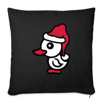 Noël Noël Père Noël Salutations d'hiver - Housse de coussin décorative 45 x 45 cm - noir - Devant